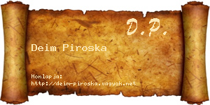 Deim Piroska névjegykártya