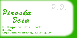 piroska deim business card